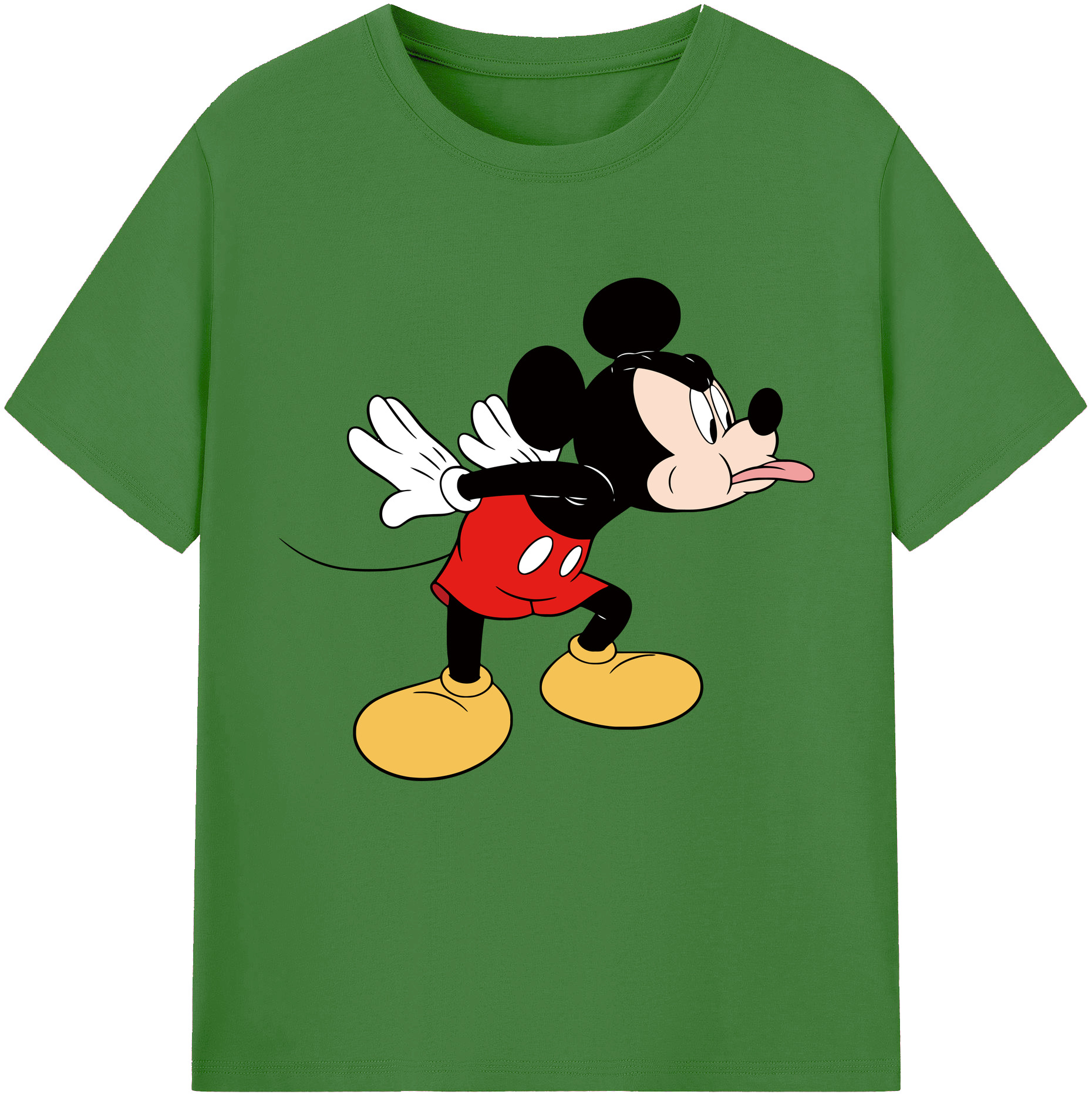 （画像用） ミッキーマウス Mickey Mouse レディースカジュアルプリントTシャツ（綿100％）